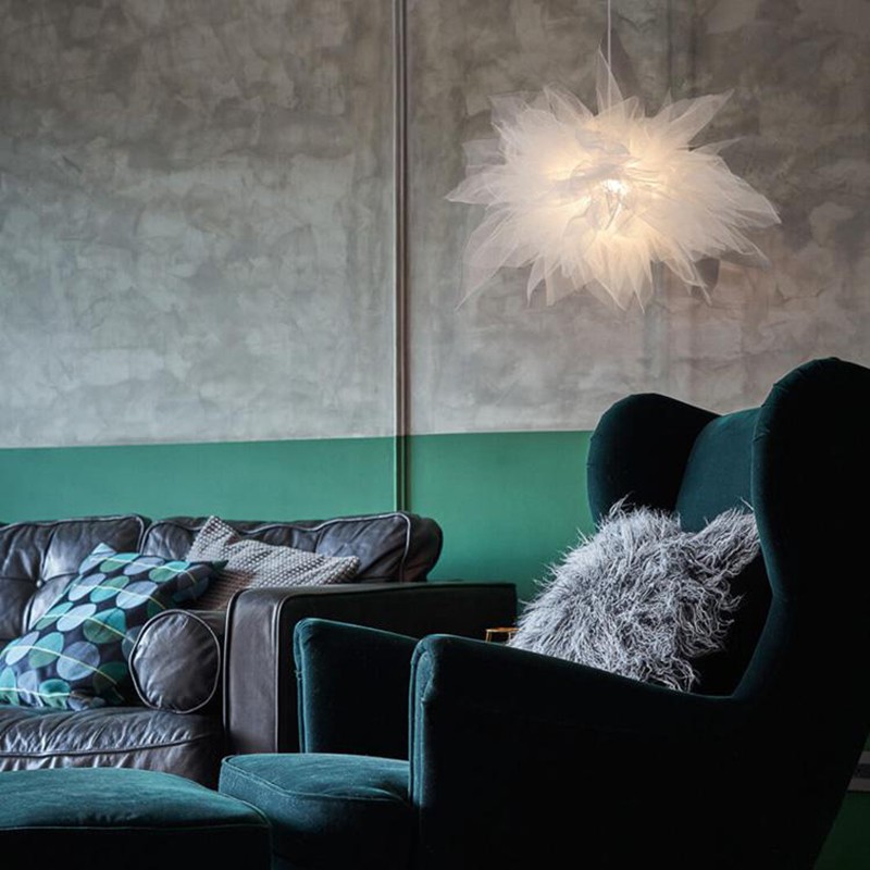 White Cotton Pendant Lamp