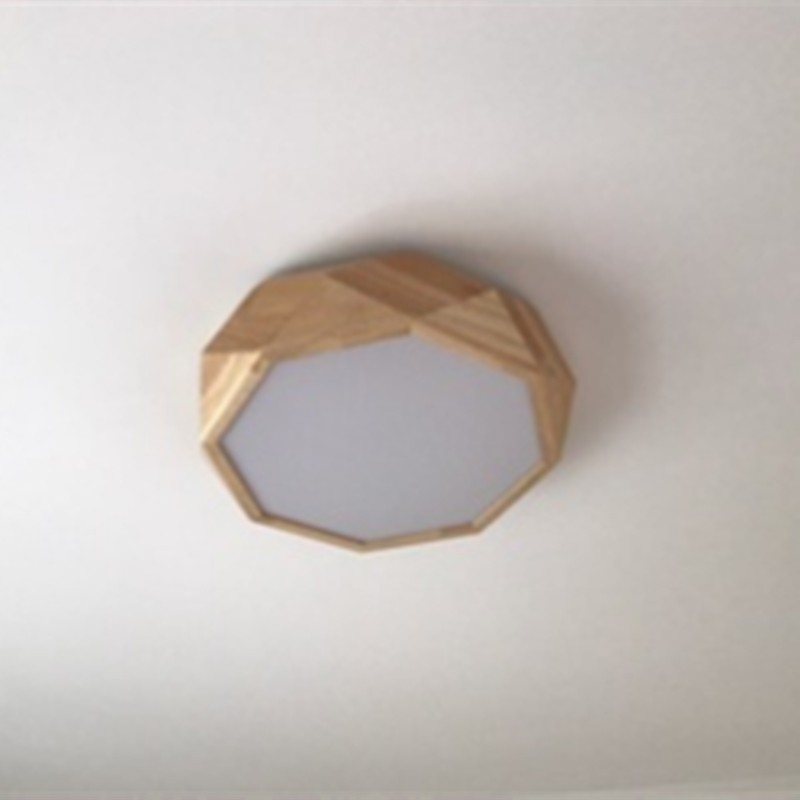TEVA Octagon Jewel LED Ceiling Lamp in Wood with Safety Mark LED Driver