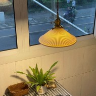 Modern Pleated Ceramic Pendant Light