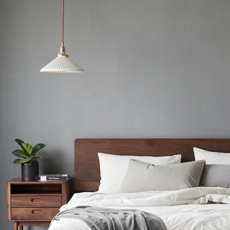 Modern Pleated Ceramic Pendant Light