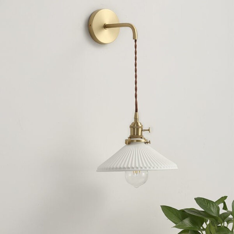 Modern Pleated Ceramic Wall Light