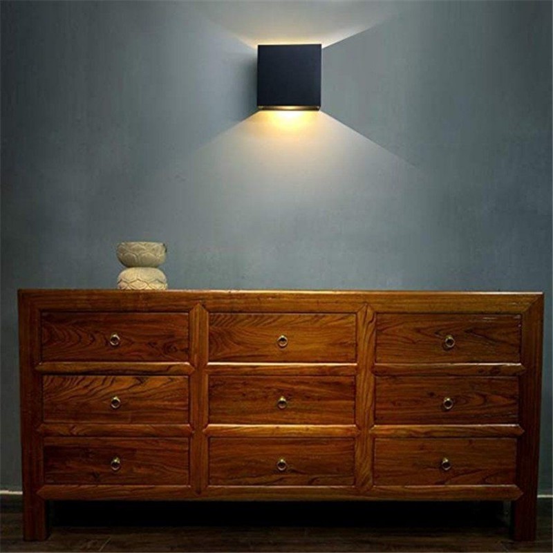 Aluminum Minimalist Style LED-6W Cube Wall Light For Bedroom