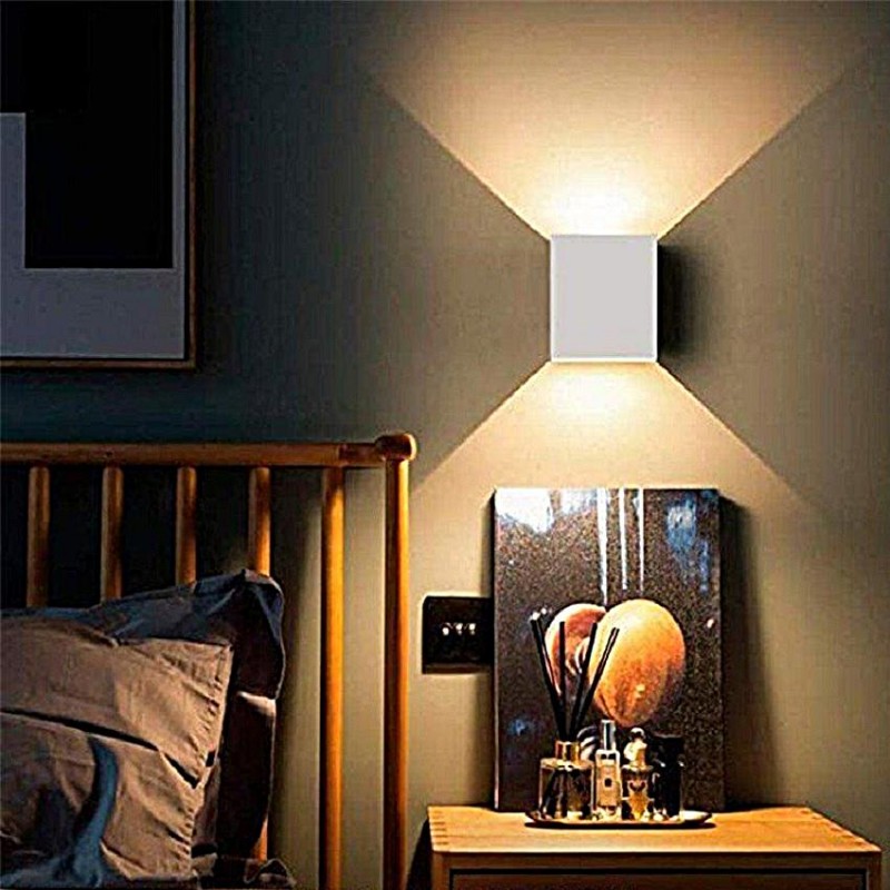 Aluminum Minimalist Style LED-6W Cube Wall Light For Bedroom