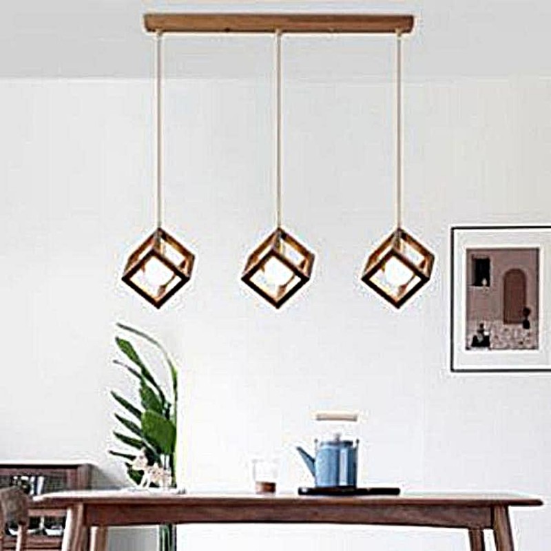 CUBIC Wooden Pendant Light