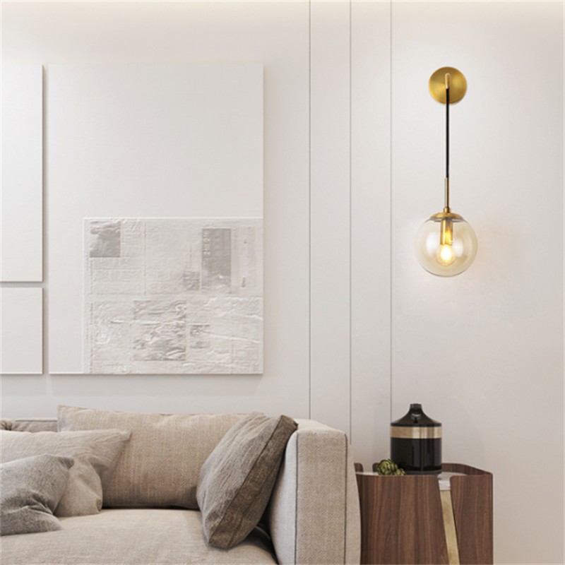 Настенный светильник из скандинавского стеклянного шара