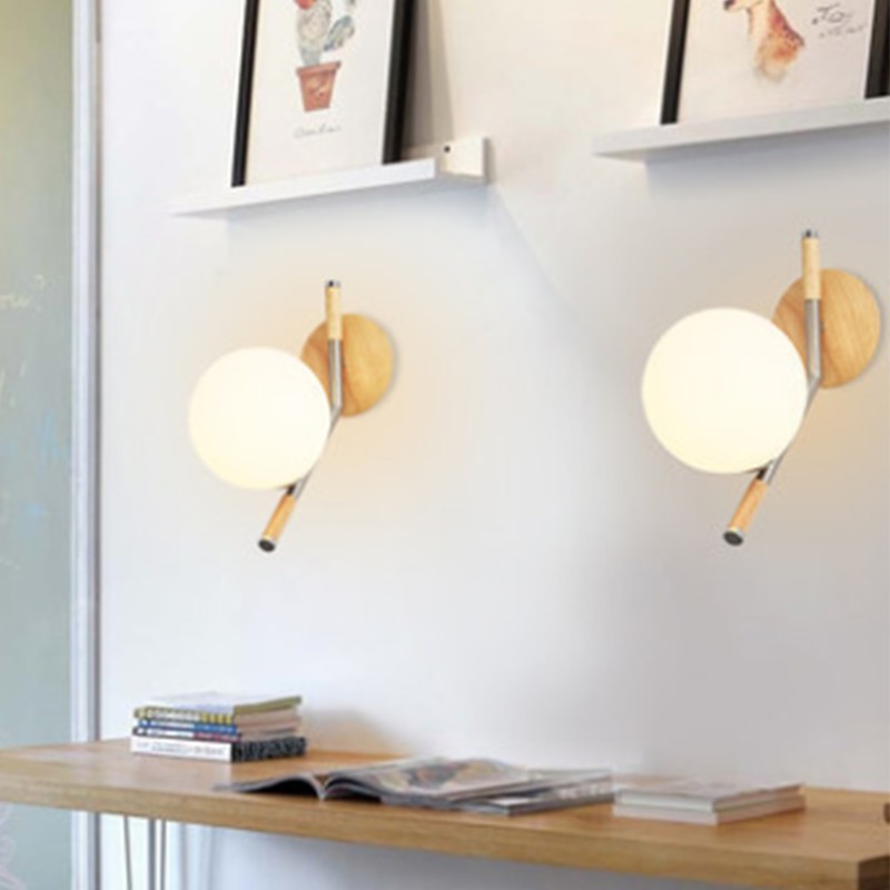 AQUEENA Globe Wall Lamp