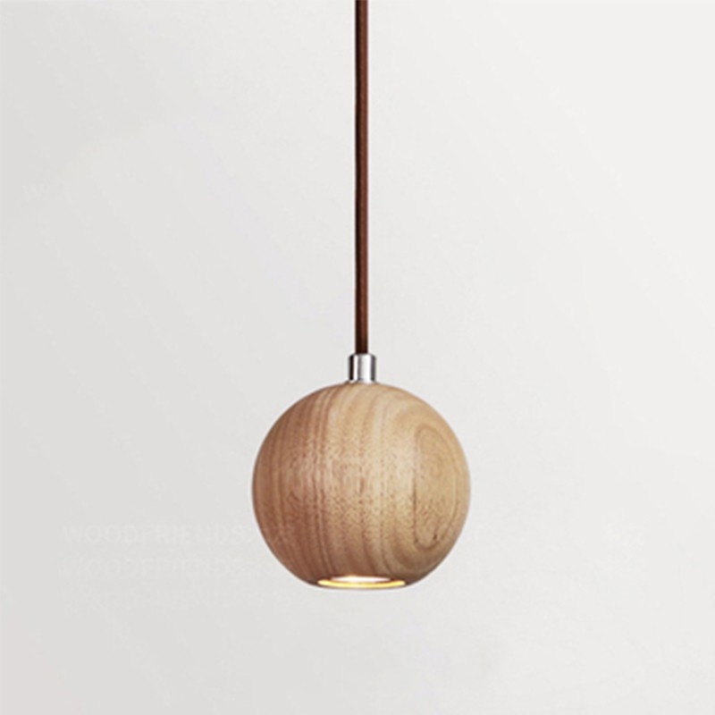 Ball Wooden Pendant Light