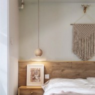 Шаровой деревянный подвесной светильник