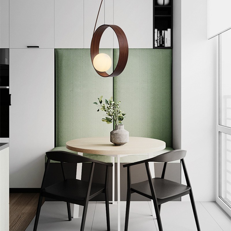 Деревянный подвесной светильник RING