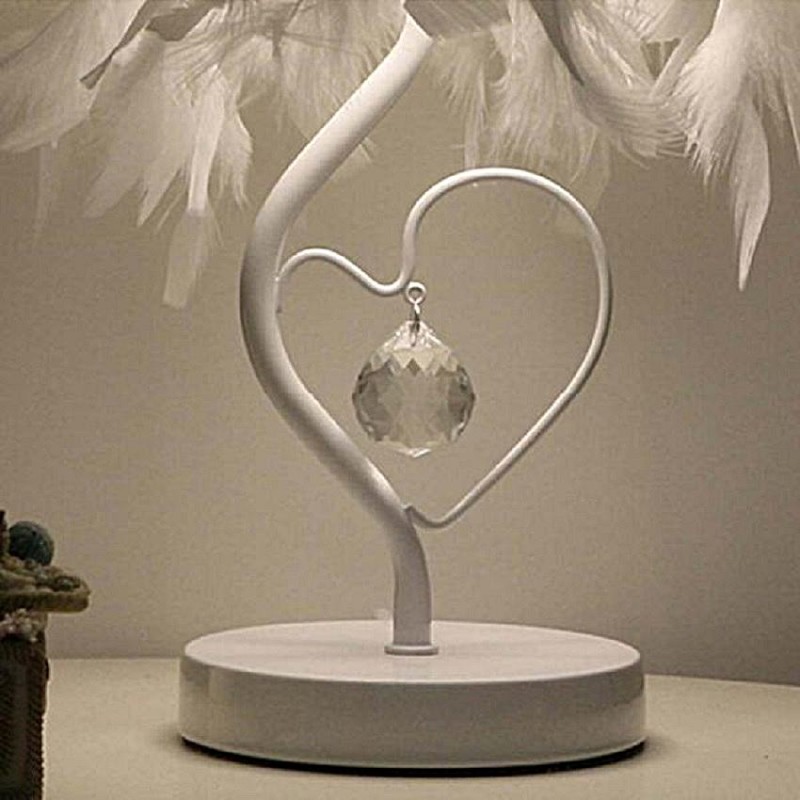 Feather Crystal Table Lamp