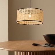 Handmade Bamboo Weaving Drum Pendant Light