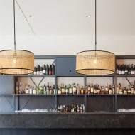 Handmade Bamboo Weaving Drum Pendant Light