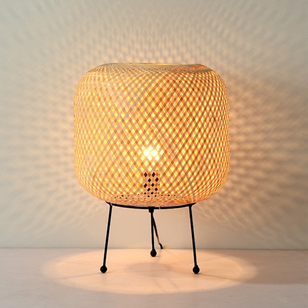 Bamboo Woven Vertical High Net Table Light