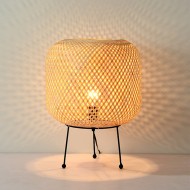 Bamboo Woven Vertical High Net Table Light
