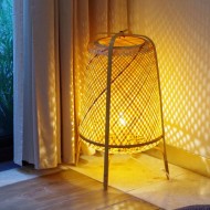 Bamboo Woven Vertical High Net Table Light