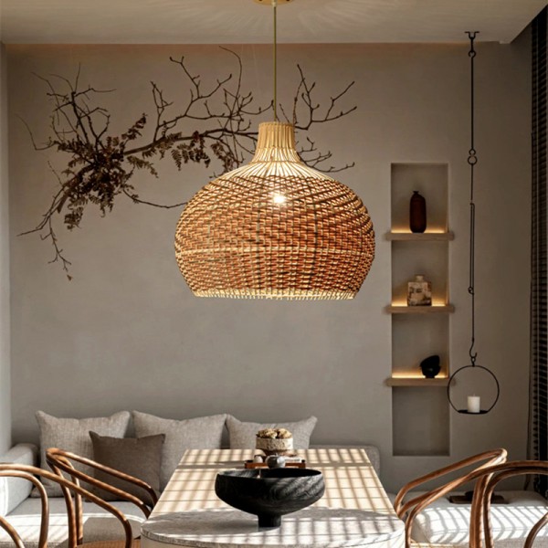 Nordic Rattan Creative Hanging Pendant Light