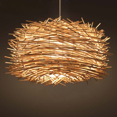 Simple Bird's Nest Creative Rattan Pendant Light
