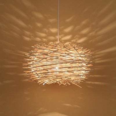 Simple Bird's Nest Creative Rattan Pendant Light