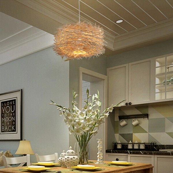 Simple Bird's Nest Creative Rattan Pendant Light