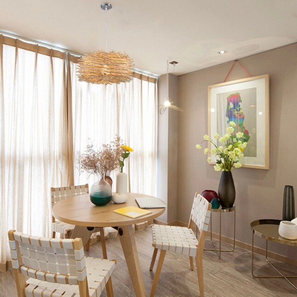 Simple Bird's Nest Creative Rattan Pendant Light