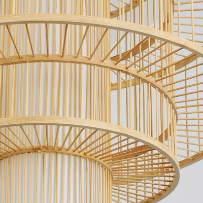 Китайская творческая люстра из бамбукового плетения